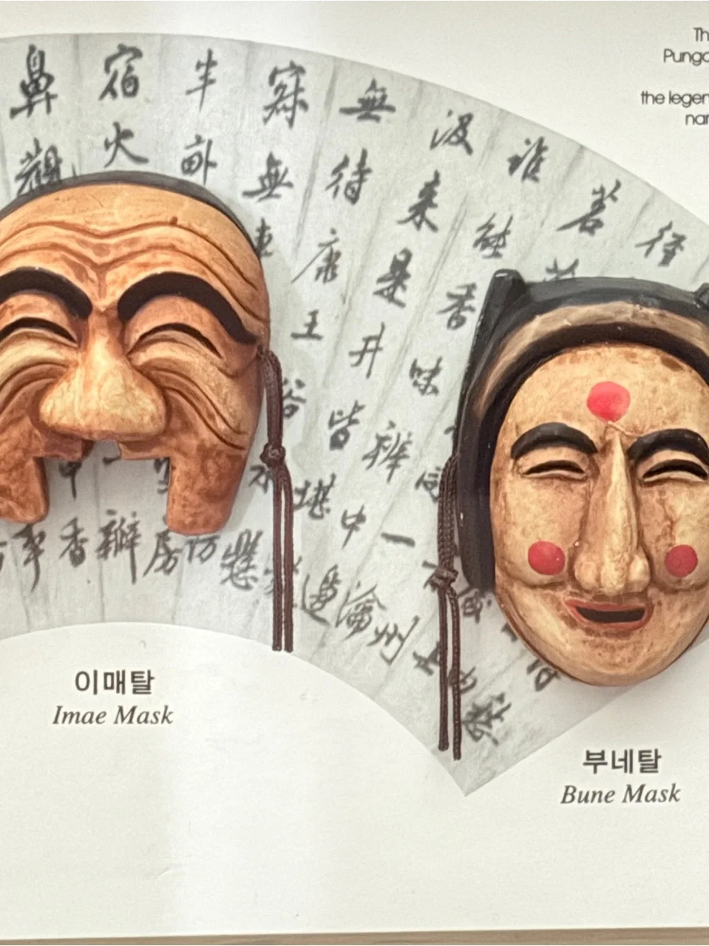 Framed Korean Hahoe Masks Shadow Box Yangban Imae Bune Traditional Wall Art